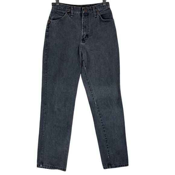 VTG Wrangler Jeans Womens 10 Washed Black High Rise Tapered Made In USA Retro - Picture 1 of 5